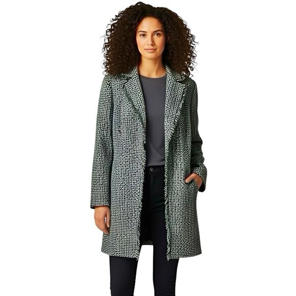 Worthington Womens Blazer Jacket Plus Size 16W Frayed open Retro Fall Autumn Mod - Picture 1 of 16